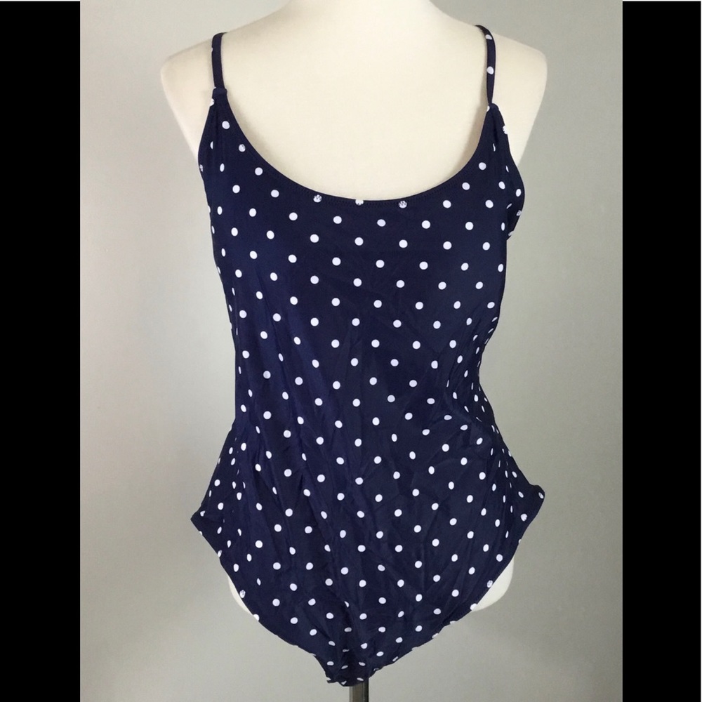 Old Navy Sz XXL Blue Polka Dot One Piece Swim Suit